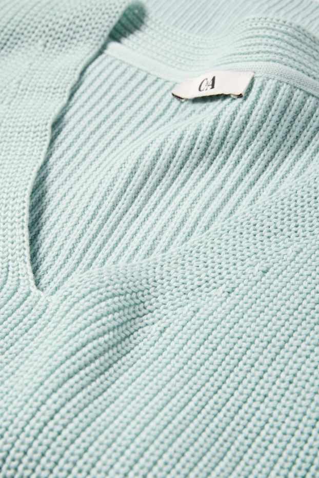 Damen - Strickpullover - kurzarm - mintgrün