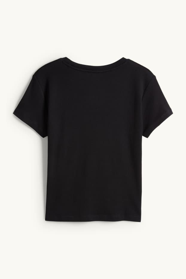 Damen - T-Shirt - Relaxed Fit - schwarz