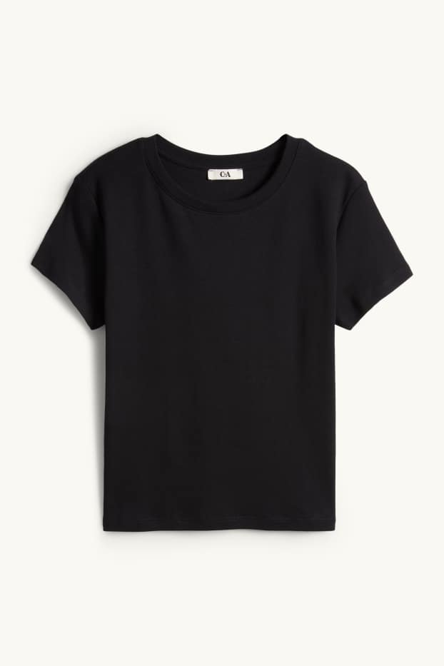 Damen - T-Shirt - Relaxed Fit - schwarz