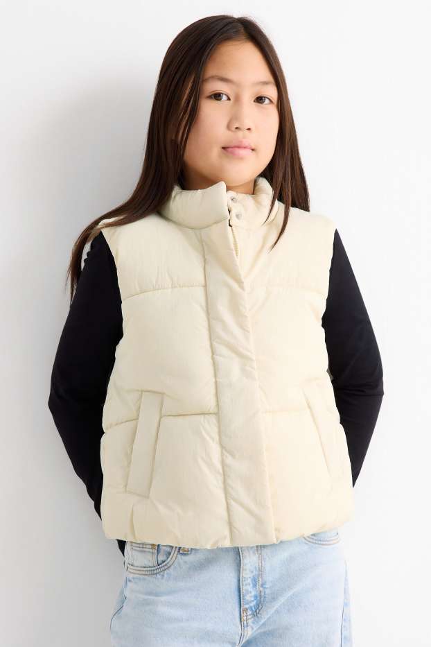 Enfants filles - Gilet sans manches - finition déperlante - blanc crème