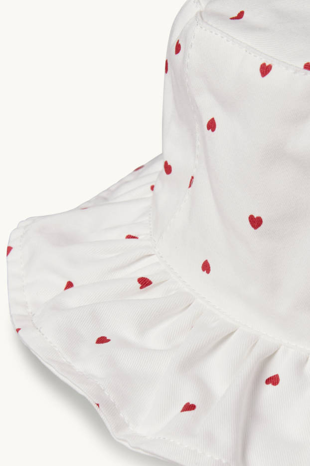 Bébés filles - Petit cœur - bob bébé - blanc / rouge