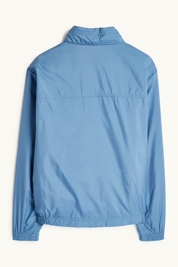Heren - Blouson met capuchon - waterafstotend - lichtblauw