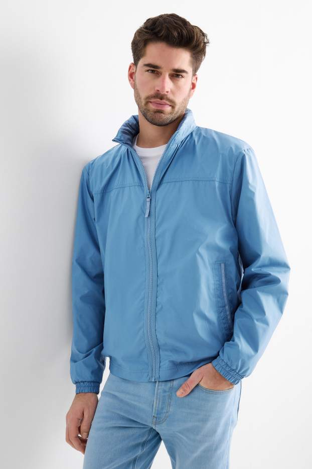 Heren - Blouson met capuchon - waterafstotend - lichtblauw