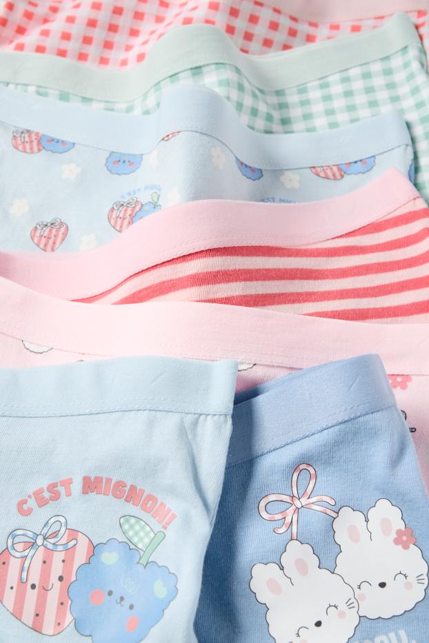 Bambine - Confezione da 7 - Kawaii - boxer - rosa / azzurro