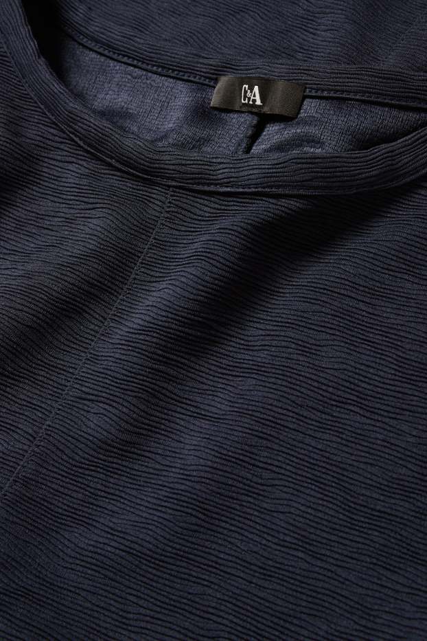 Damen - Sweatshirt - gerippt - dunkelblau