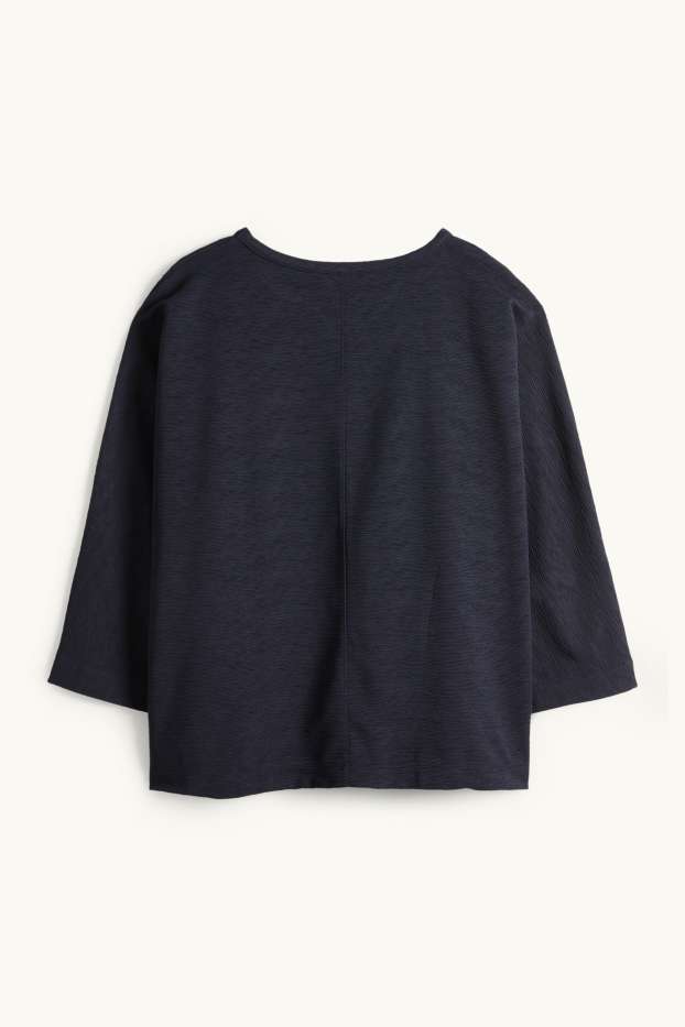 Damen - Sweatshirt - gerippt - dunkelblau