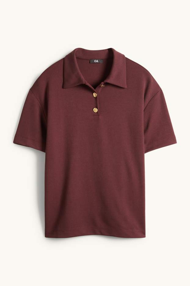 Women - Polo shirt - regular fit - bordeaux