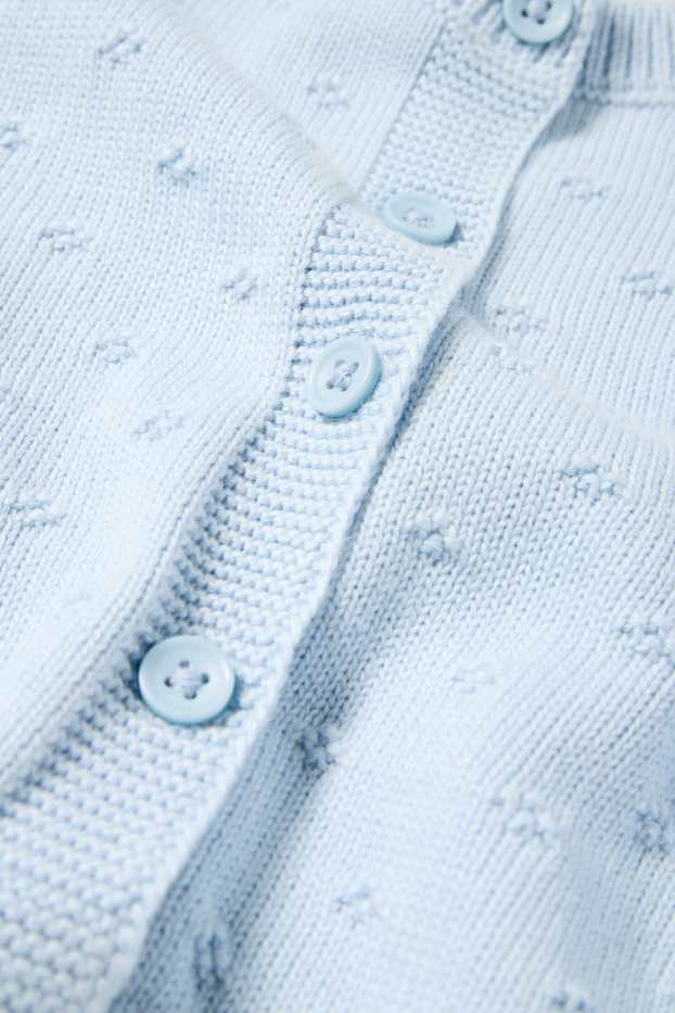 Enfants filles - Gilet en maille - finition texturée - bleu clair