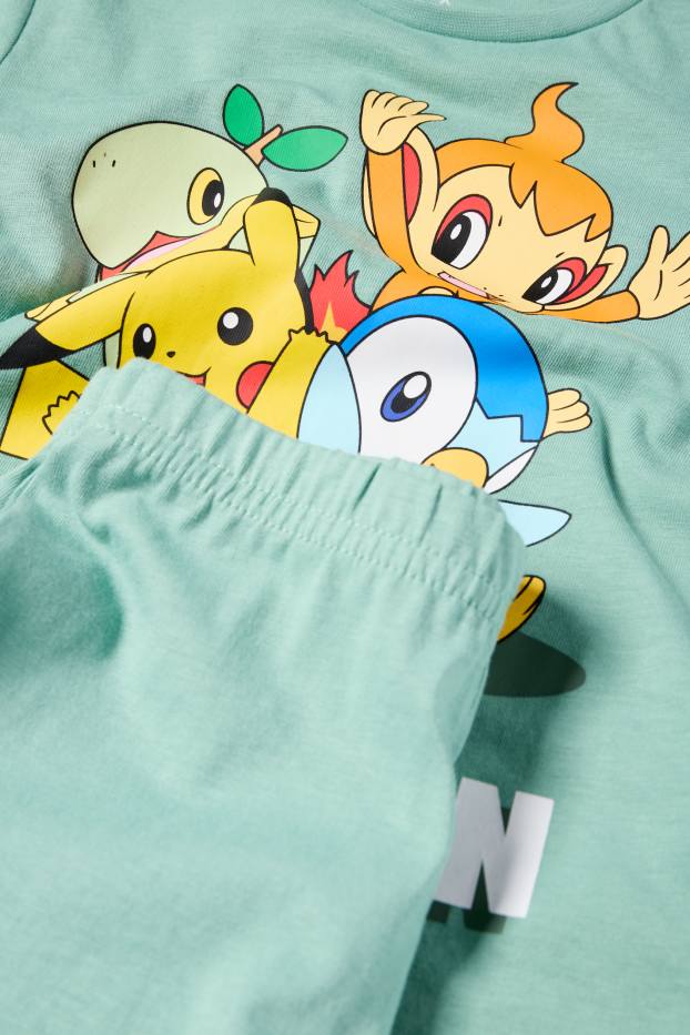 Děti - chlapci - Pokémon - letní pyžamo - 2dílné - zelená