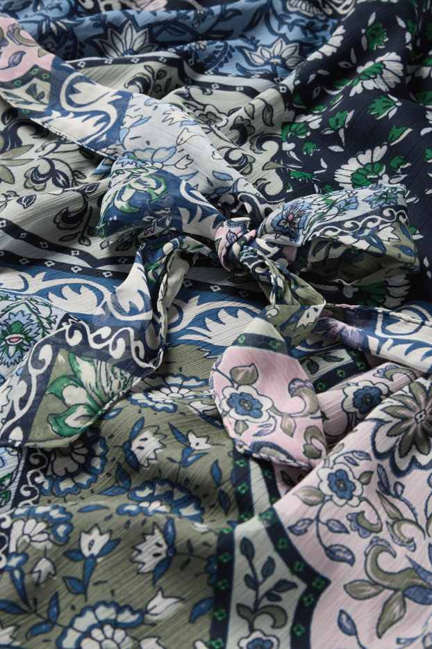 Donna - Vestito di chiffon - fantasia - blu scuro