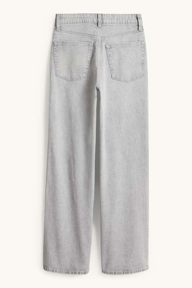 Mujer - Wide leg jeans - high waist - vaqueros - gris claro