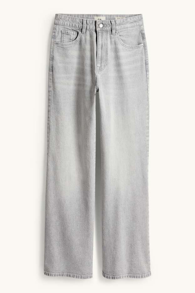 Mujer - Wide leg jeans - high waist - vaqueros - gris claro