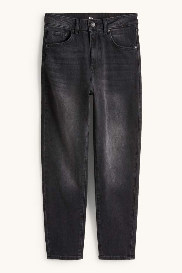 Damen - Mom Jeans - High Waist - LYCRA® - dunkeljeansgrau