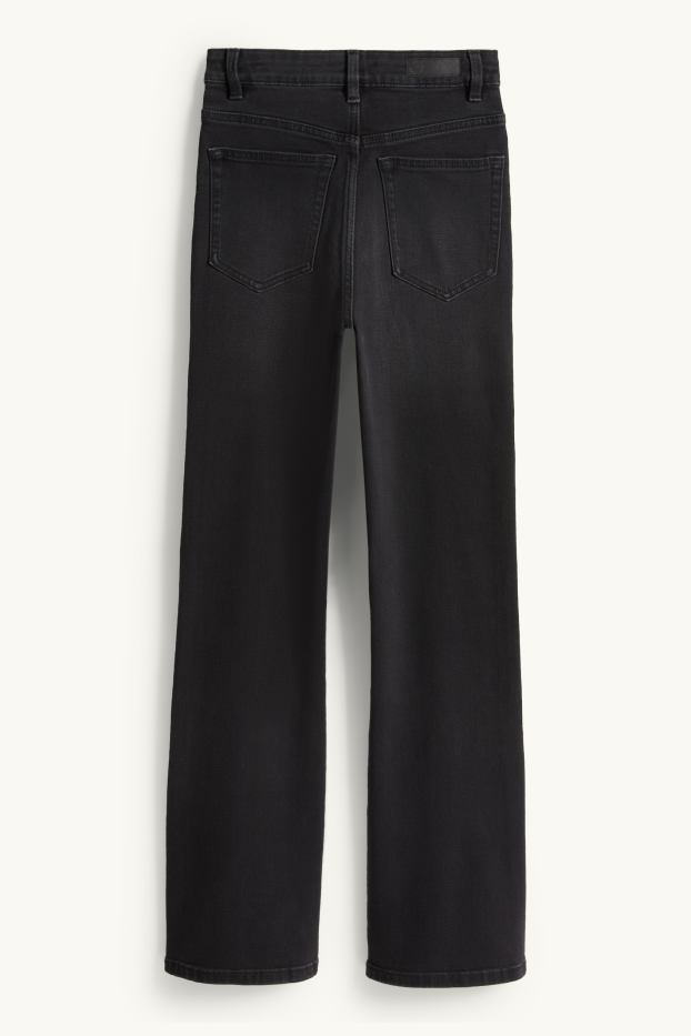 Damen - Flared Jeans - High Waist - dunkeljeansgrau