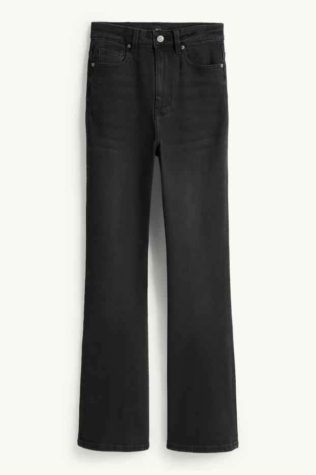 Damen - Flared Jeans - High Waist - dunkeljeansgrau