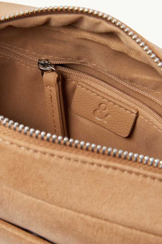 Dámské - Taška přes rameno s odnímatelným popruhem - světle hnědá