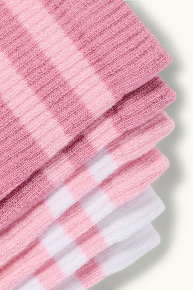 Femmes - Lot de 3 paires - chaussettes de tennis - blanc / rose