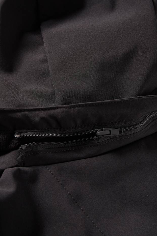 Women - Softshell coat with hood - water-repellent - 4-way stretch - black