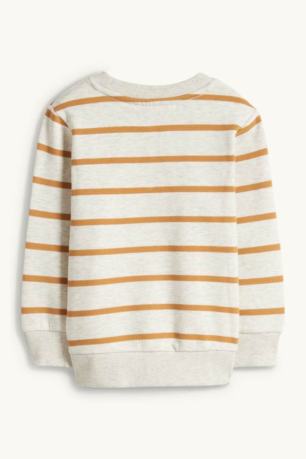 Kinder Jungen - Kaktus - Sweatshirt - gestreift - beige