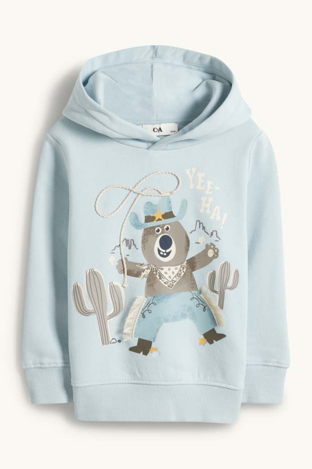 Kinder Jungen - Bär - Hoodie - hellblau