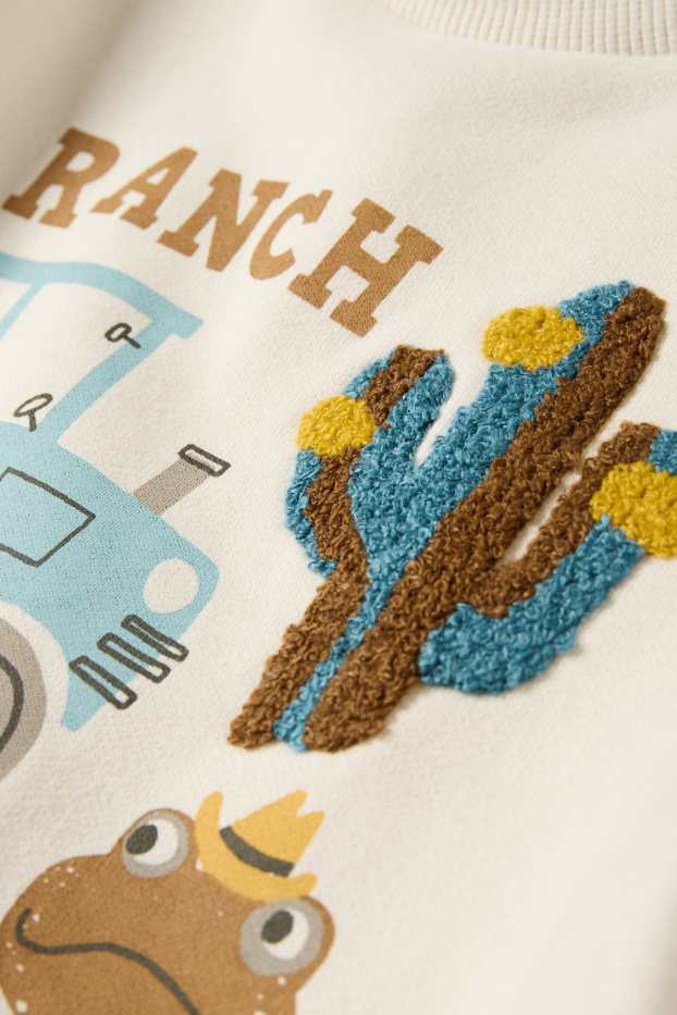 Kinder Jungen - Traktor - Sweatshirt - hellbeige