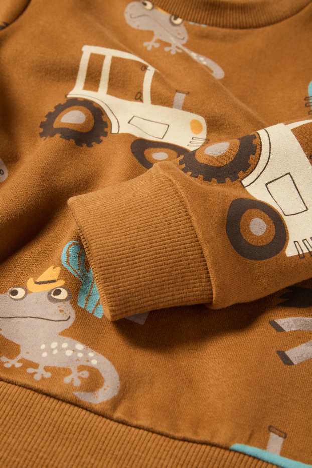 Kinder Buben - Traktor - Sweatshirt - havanna