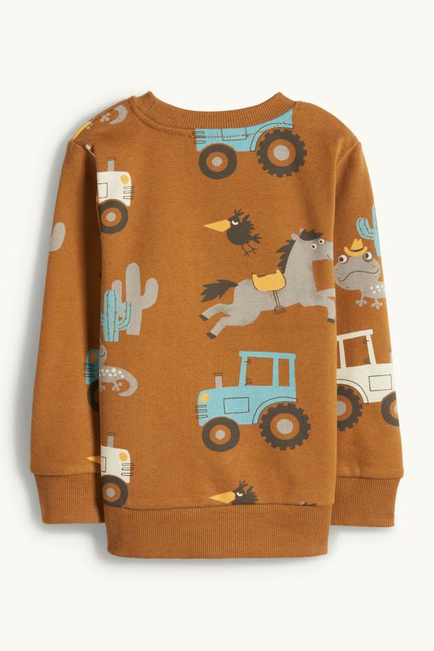 Kinder Buben - Traktor - Sweatshirt - havanna