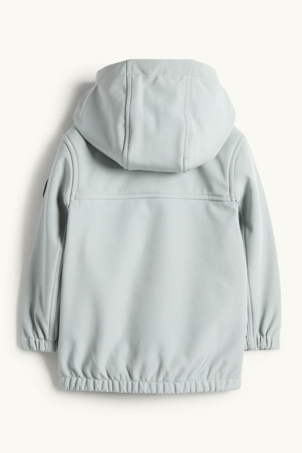 Kinder Buben - Softshelljacke mit Kapuze - wasserdicht - grün