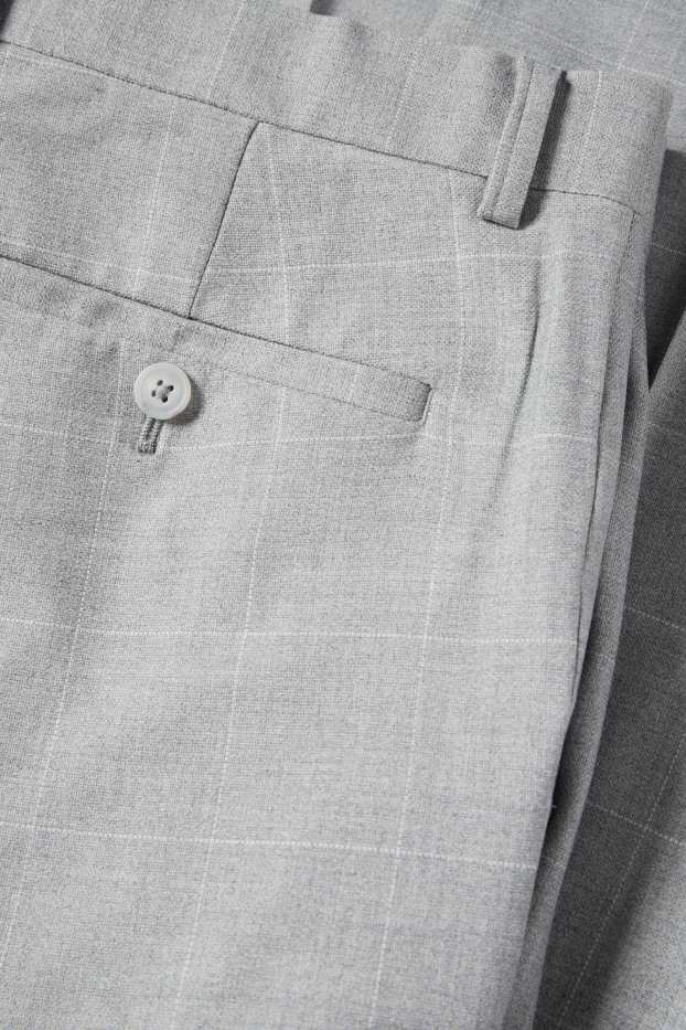 Herren - Baukasten-Hose - Slim Fit - Flex - kariert - hellgrau