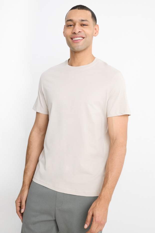 Uomo - T-shirt - regular fit - beige