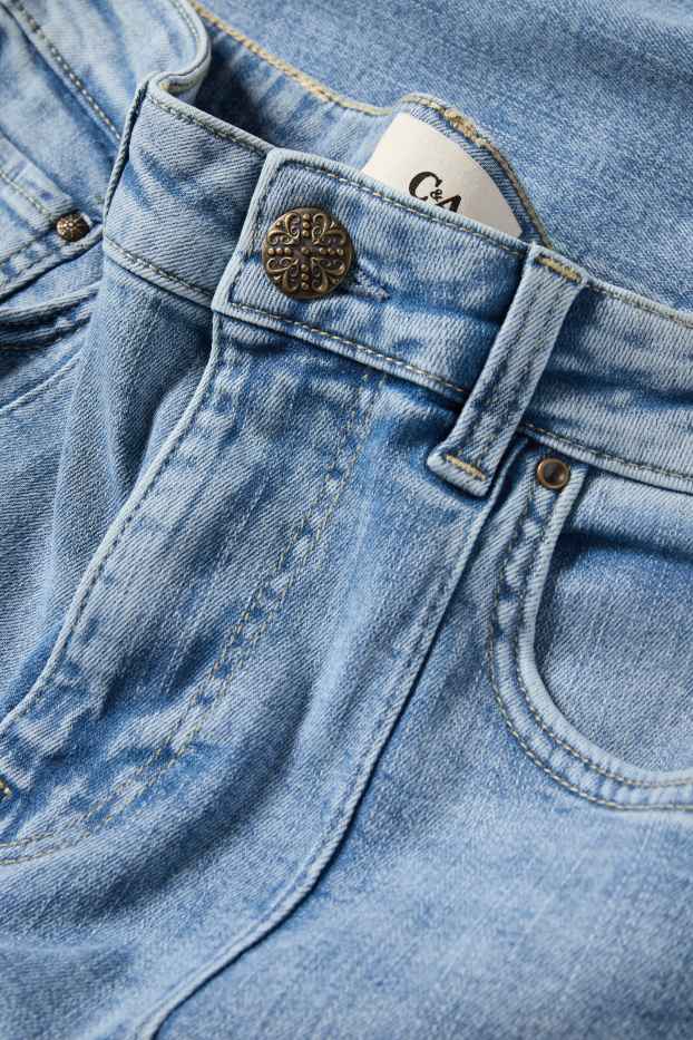 Femei - Wide leg jeans - talie medie - denim-albastru deschis