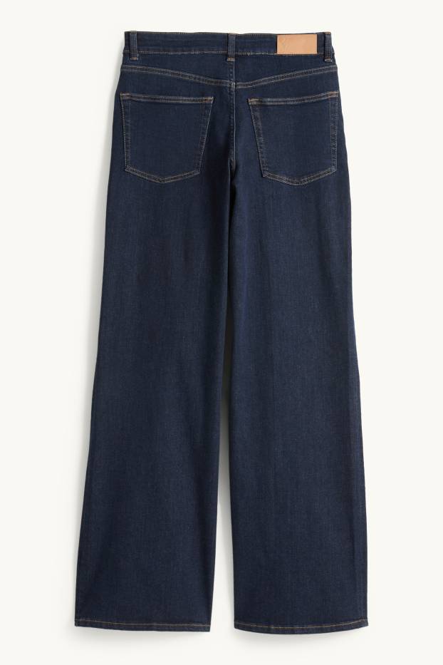 Femmes - Wide leg jean - mid waist - jean bleu foncé