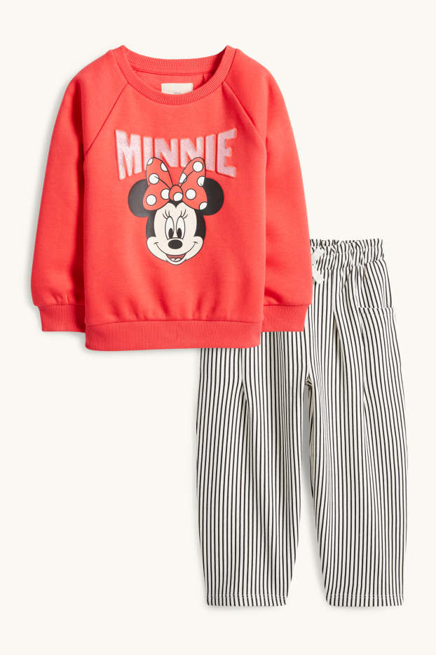 Děti - dívky - Minnie Mouse - souprava - mikina a žerzejové kalhoty - 2dílná - červená