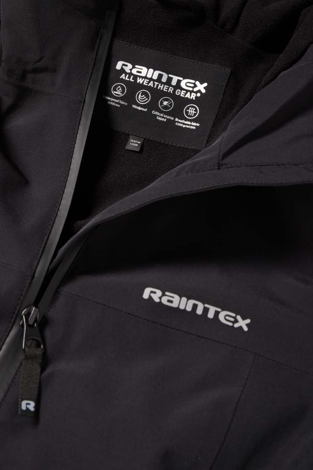 Children Boys - Rain jacket with hood - waterproof - black