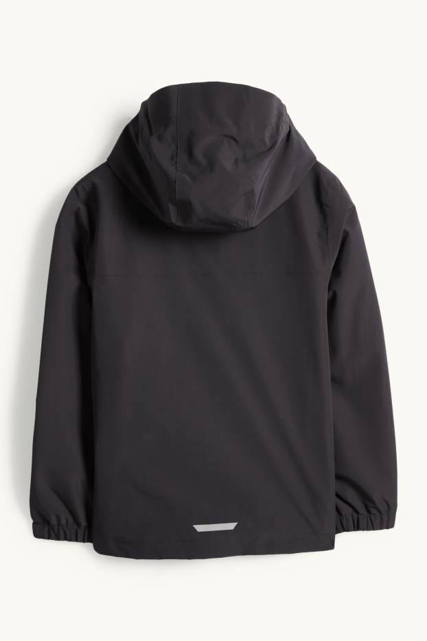 Children Boys - Rain jacket with hood - waterproof - black