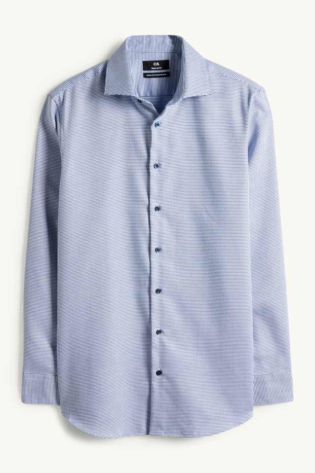 Home - Camisa formal - regular fit - cutaway - no requereix planxada - estampada - blanc/blau