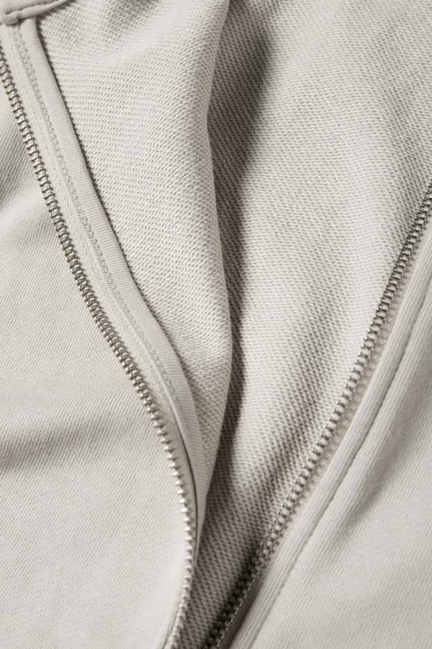 Uomo - Felpa con zip e cappuccio - beige