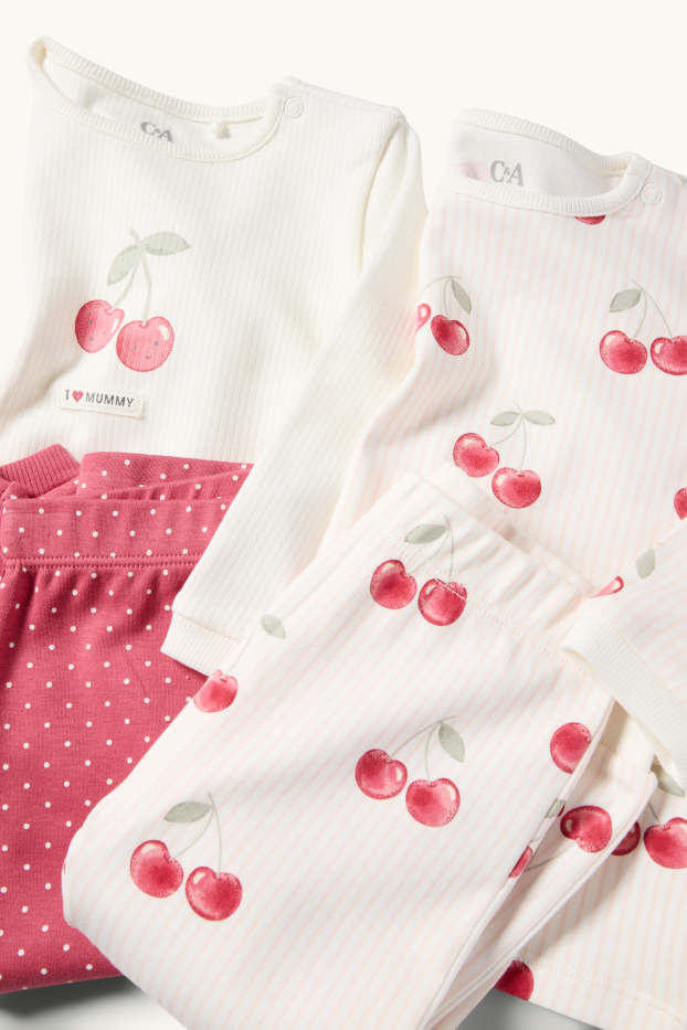 Baby Girls - Multipack of 2 - cherry - baby pyjamas - 4 piece - white / red