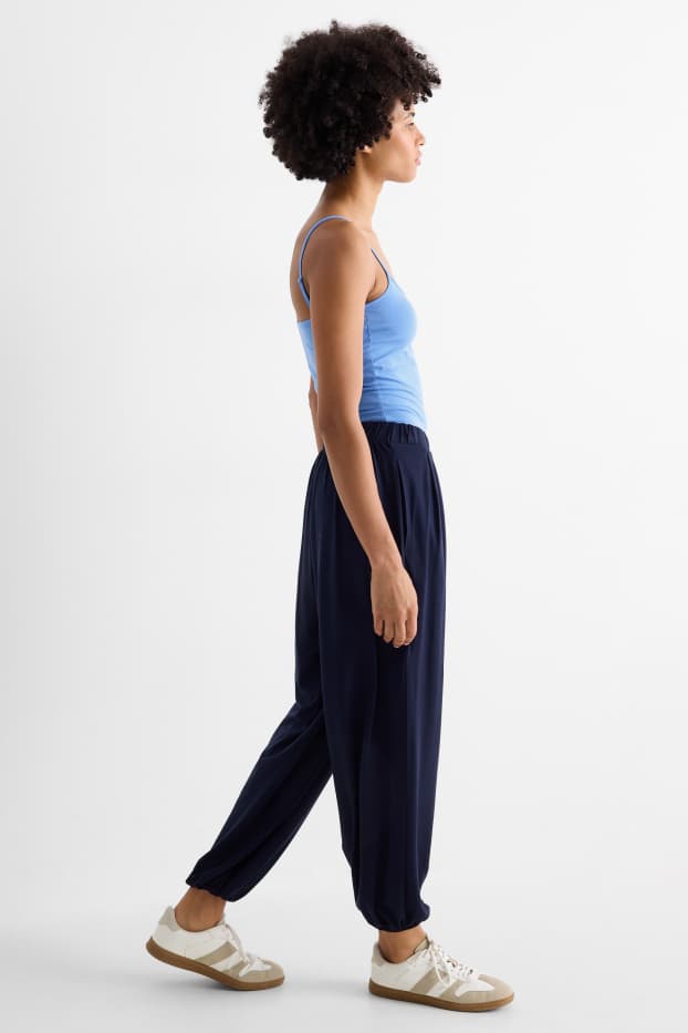 Damen - Jersey-Hose - Mid Waist - dunkelblau