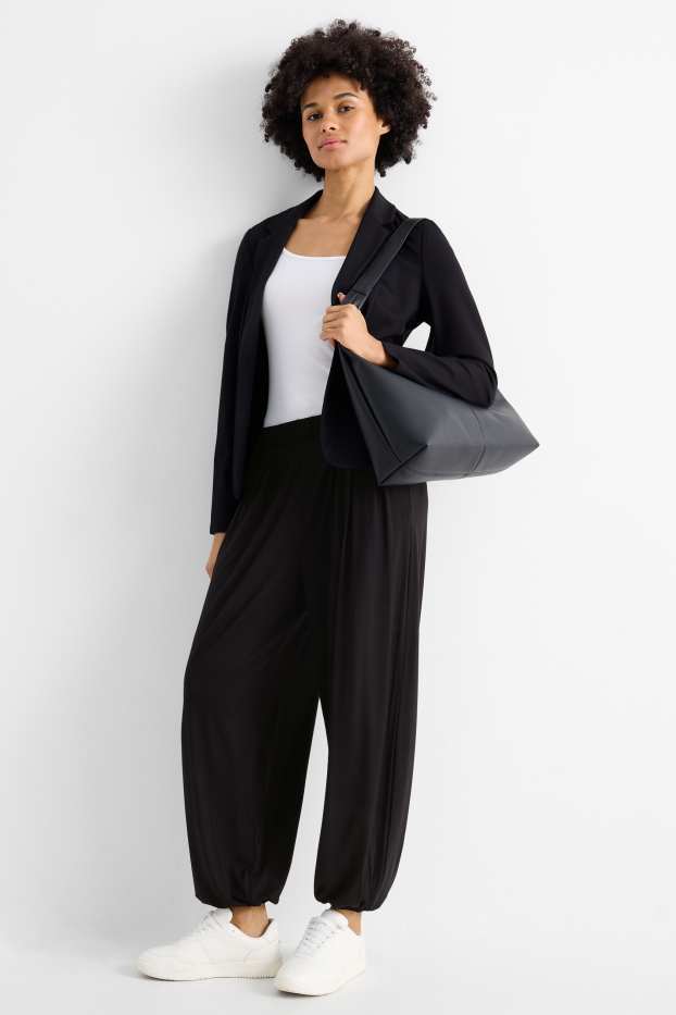 Damen - Jersey-Hose - Mid Waist - schwarz