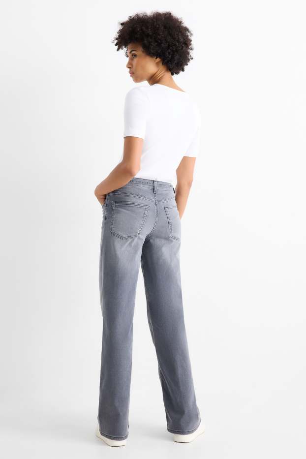 Dona - Wide Leg Jeans - mid waist - texà gris