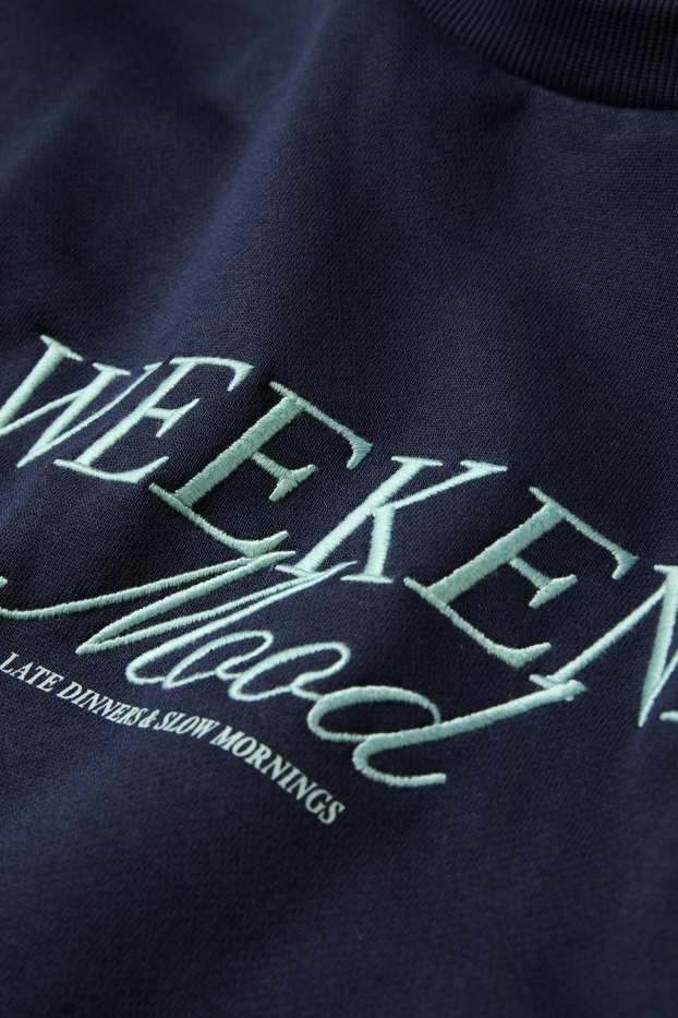 Femei - Bluză de molton - albastru închis