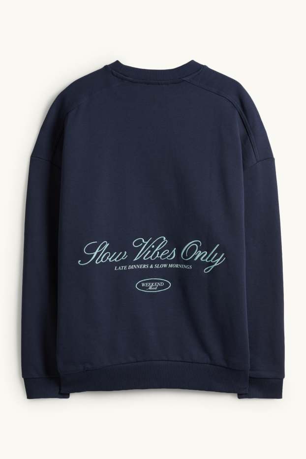 Femei - Bluză de molton - albastru închis