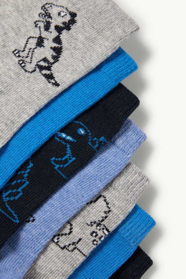 Nen - Paquet de 7 - dinosaures - mitjons amb dibuix - blau