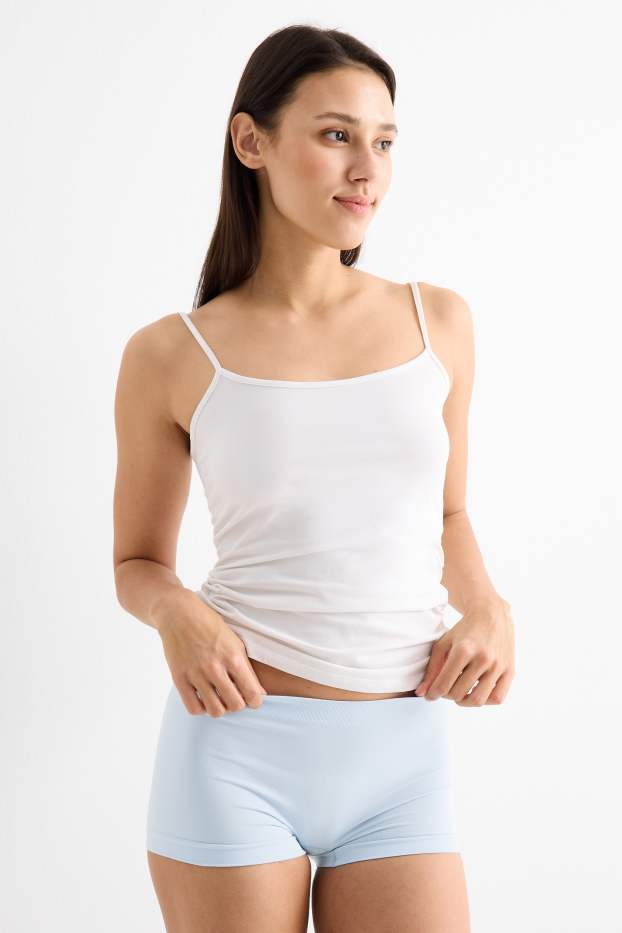 Femmes - Lot de 3 - shortys - sans coutures - bleu clair