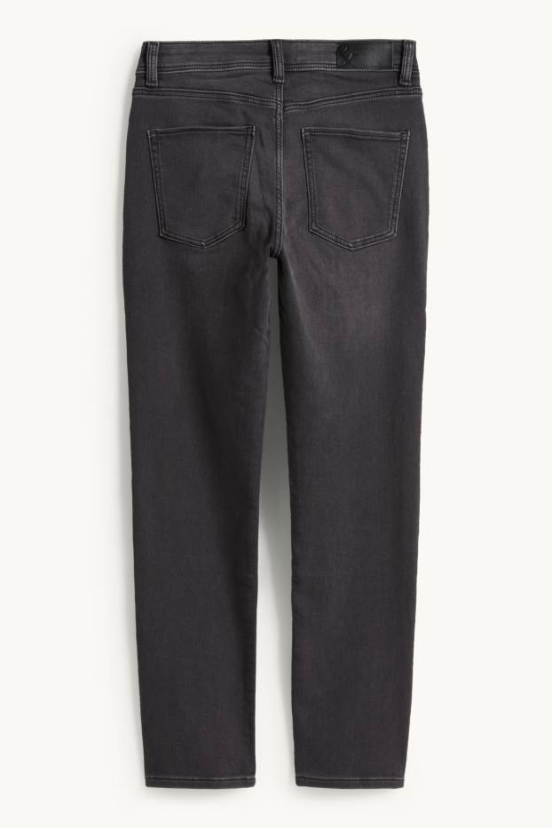 Damen - Slim Jeans - Mid Waist - Jog Denim - dunkeljeansgrau