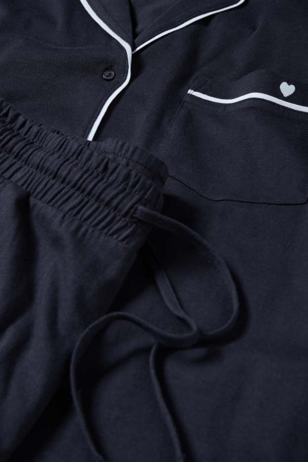 Damen - Pyjama - dunkelblau
