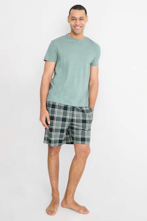 Hommes - Pyjashort - vert
