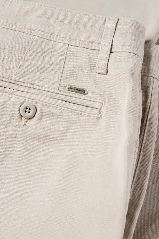 Pánské - Kalhoty chino - slim fit - světle béžová