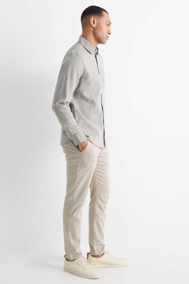 Pánské - Kalhoty chino - slim fit - světle béžová